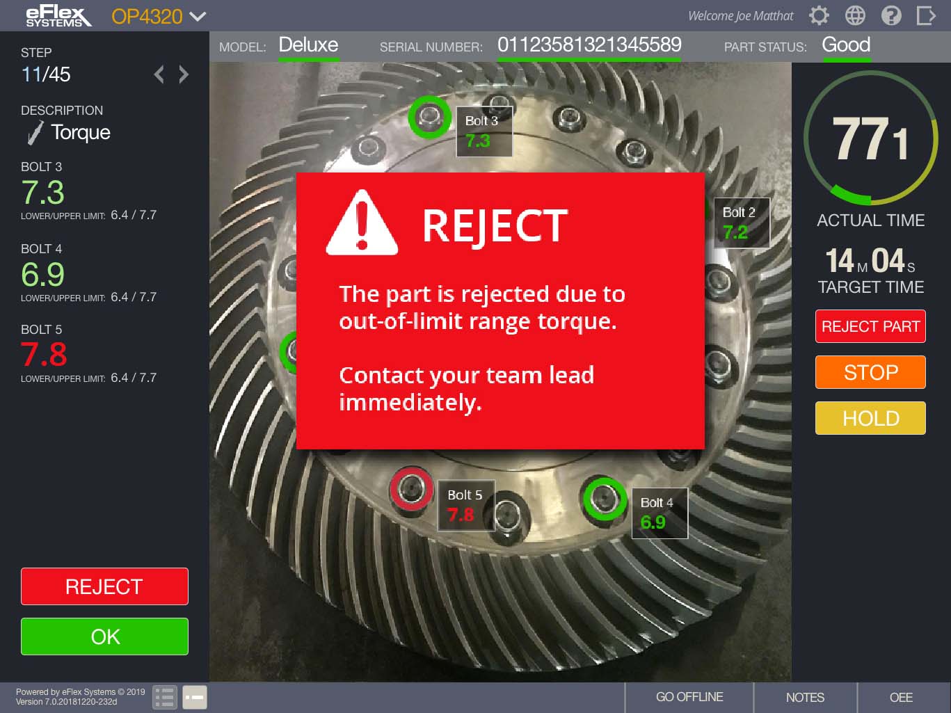 An example of eFlex event-based digital work instructions.
